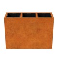 Podłużna donica cortenowa z wkładem Depo 125x45x90 - Decorti