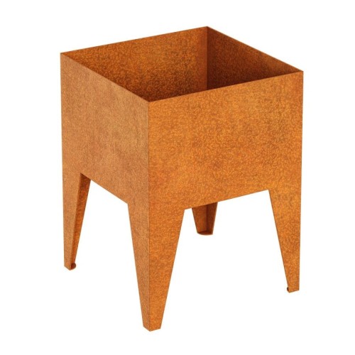 Donica ogrodowa na nóżkach z cortenu Pierna 45x45x60 - Decorti