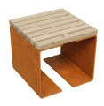 Siedzisko ogrodowe Chan 50x50x46, z cortenu i drewna - Decorti