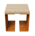 Siedzisko ogrodowe Chan 50x50x46, z cortenu i drewna - Decorti