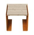 Siedzisko ogrodowe Flanco-B 50x50x46, z cortenu i drewna - Decorti