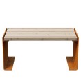 Ławka ogrodowa Flanco-B 100x50x46, z cortenu i drewna - Decorti