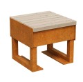Siedzisko ogrodowe Gordo 50x50x46, z cortenu i drewna - Decorti