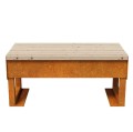 Ławka ogrodowa Gordo 100x50x46, z cortenu i drewna - Decorti