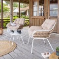 Krzesła ogrodowe ze stolikiem Paopao, beż - Hesperide