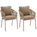 Krzesła na taras i balkon Oriengo Beige Clay, 2 szt - Hesperide