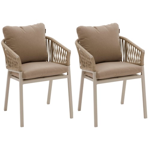 Krzesła na taras i balkon Oriengo Beige Clay, 2 szt - Hesperide