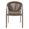 Krzesło ogrodowe z podłokietnikami Riu, Cappuccino Coffee - Hesperide