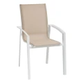Krzesło ogrodowe do sztaplowania z podłokietnikami Axant, Linen White - Hesperide