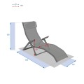 Leżak ogrodowy składany Decima, ciemnoszary - Hesperide