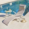 Leżak ogrodowy składany Decima, Linen Clay - Hesperide