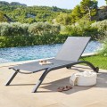 Leżak rozkładany na płasko Jimani, antracytowy - Hesperide