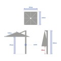 Parasol ogrodowy boczny, kwadratowy Manoa 2,5x2,5, musztardowy - Hesperide