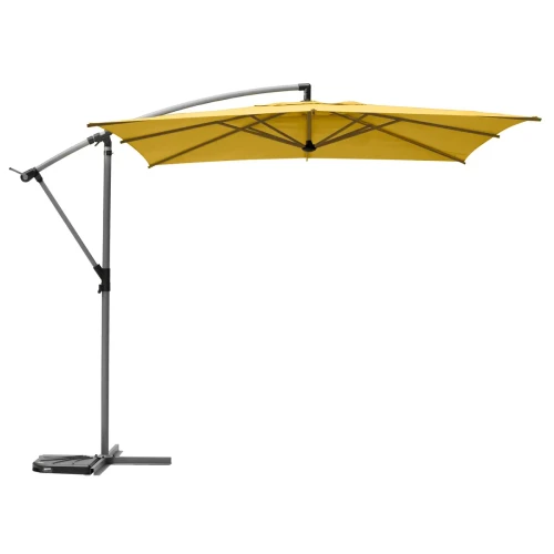 Parasol ogrodowy boczny, kwadratowy Manoa 2,5x2,5, musztardowy - Hesperide