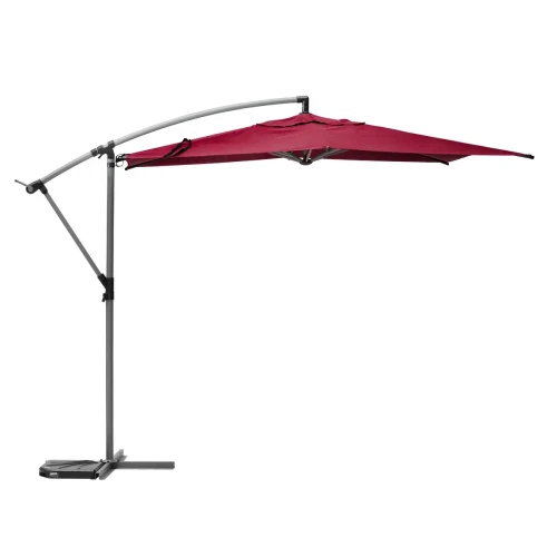 Parasol ogrodowy boczny, okrągły Manoa 3m, bordowy - Hesperide