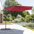 Parasol ogrodowy boczny, okrągły Manoa 3m, bordowy - Hesperide