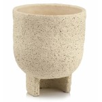 Osłonka doniczki na nodze z chropowatą powierzchnią Ø17, beżowa - Polnix