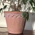 Osłonka doniczki z koronkowym reliefem Ø16, ceramiczna - Polnix