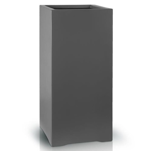 Wysoka donica kwadratowa 23x23x50, z włókna szklanego, szary mat - Polnix