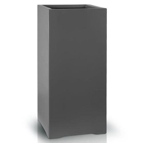 Wysoka donica kwadratowa 28x28x60, z włókna szklanego, szary mat - Polnix