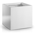 Donica kwadratowa 31x31x31, z włókna szklanego, biała - Polnix