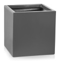 Donica kwadratowa 31x31x31, z włókna szklanego, szary mat - Polnix