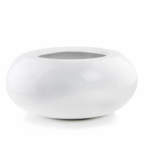 Płaska donica misa z włókna szklanego Ø47, biała - Polnix