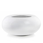 Płaska donica misa z włókna szklanego Ø72, biała - Polnix