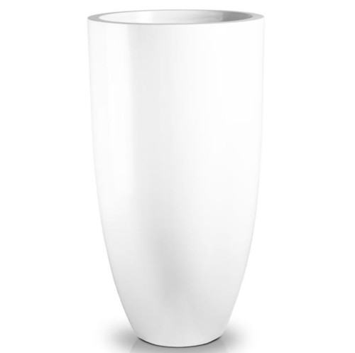Wysoka donica okrągła Ø42, z włókna szklanego, biała - Polnix