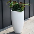 Wysoka donica okrągła Ø42, z włókna szklanego, biała - Polnix