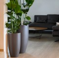 Wysoka donica okrągła Ø42, z włókna szklanego, szary mat - Polnix