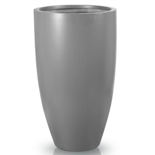 Wysoka donica okrągła Ø42, z włókna szklanego, szary mat - Polnix