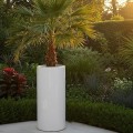 Wysoka donica cylindryczna Ø40, z włókna szklanego, biała - Polnix