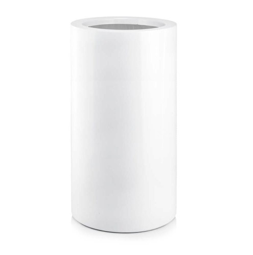 Wysoka donica cylindryczna Ø40, z włókna szklanego, biała - Polnix