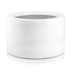 Niska donica cylindryczna Ø45, z włókna szklanego, biała - Polnix