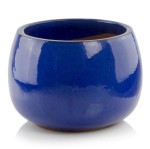 Donica ogrodowa ceramiczna Ø33, kobaltowy niebieski - Polnix