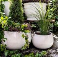 Donica ogrodowa ceramiczna Ø47, kremowa - Polnix