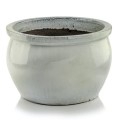 Donica ceramiczna niska z rantem Ø50, kremowa - Polnix
