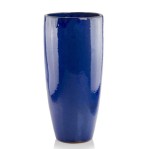 Donica ceramiczna wysoka 50, kobaltowy niebieski - Polnix