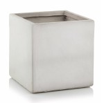 Donica kwadratowa z włókna ceramicznego 50x50x50, jasny szary - Polnix