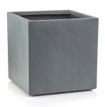 Donica kwadratowa z włókna ceramicznego 31x31x31, ciemny szary - Polnix