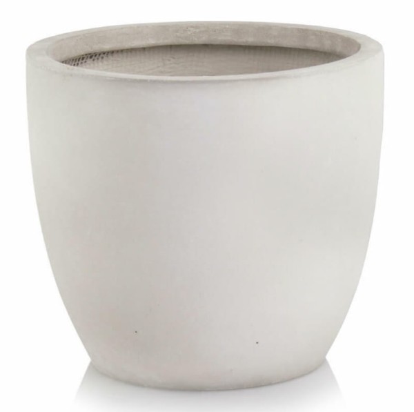 Donica z włókna ceramicznego okrągła Ø36, jasny szary - Polnix