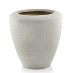 Donica z włókna ceramicznego w kształcie wazy Ø36, jasny szary - Polnix