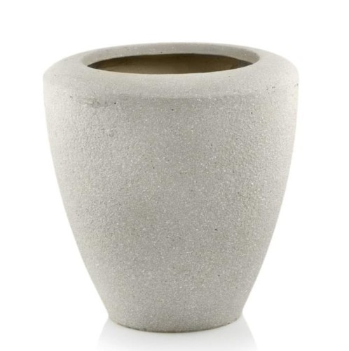 Donica z włókna ceramicznego w kształcie wazy Ø36, jasny szary - Polnix