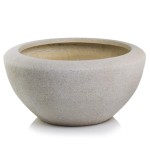 Płaska donica ogrodowa z włókna ceramicznego Ø50, szary - Polnix