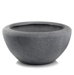 Płaska donica ogrodowa z włókna ceramicznego Ø50, antracyt - Polnix