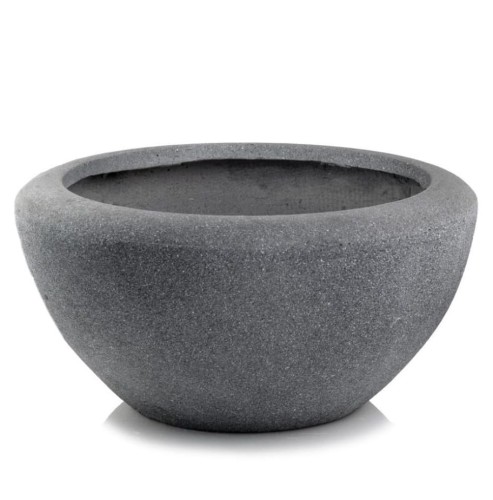 Płaska donica ogrodowa z włókna ceramicznego Ø50, antracyt - Polnix