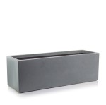 Podłużna donica ogrodowa niska z włókna ceramicznego 60x17x17, szary - Polnix