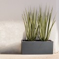 Podłużna donica ogrodowa niska z włókna ceramicznego 80x30x30, szary - Polnix