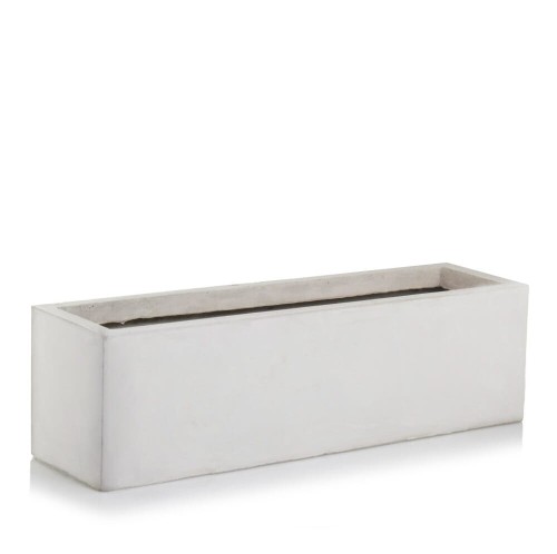 Podłużna donica ogrodowa niska z włókna ceramicznego 60x17x17, jasny szary - Polnix